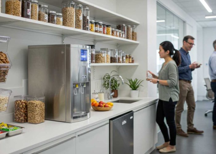 An workplace office pantry service setup.